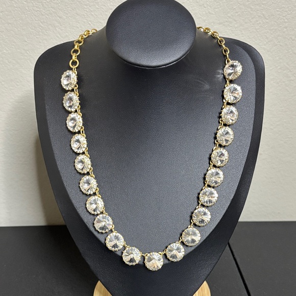 J. Crew Jewelry - J. Crew Clear Rhinestone Boho Statement Jewelry Necklace